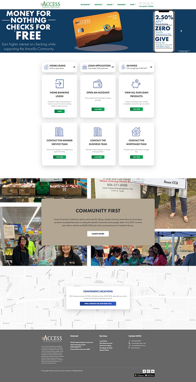 Access Credit Union Website ui ux web design