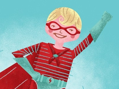 Incredible Kids illustration kids superhero texture