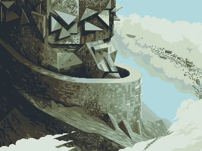 Anomaly location pixel art scene