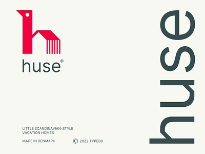 Huse animal architecture bird building denmark design environment green home house logo red scandinavia symbol vacation wing