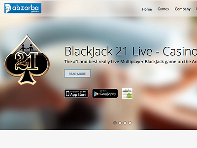 Abzorba Games blue orange open sans parallax responsive rwd translucency