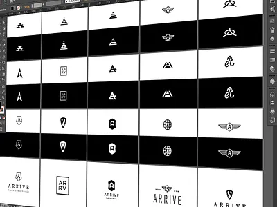 Arrive Logo Mark Exploration branding icon identity logo logo mark type wordmark