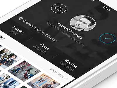 User Profile app followed ios ios7 message profile redesign stats