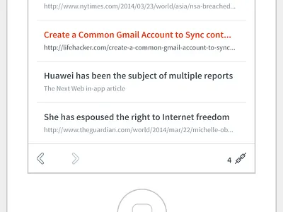 In-app browser with saved links app article browser in app ios iphone links ux