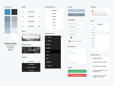 Mobile Self-Service UI Kit clean flat ios7 minimal mobile salesforce ui kit white