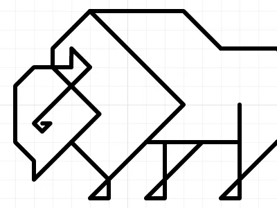 Getting Buff art branding buffalo line logo