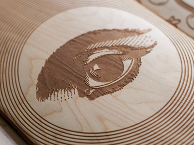 Laser Engraved Skate Decks board design engraved eye laser skate
