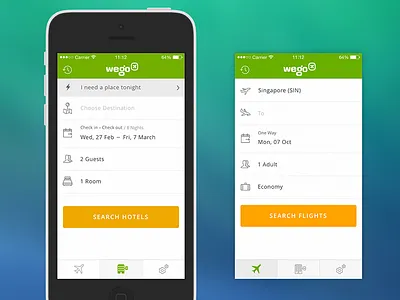 Hotel Search Form clean flight form hotel ios7 minimal search ux wego