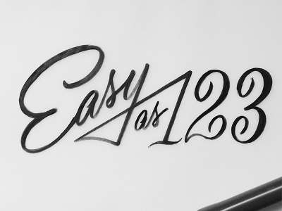 Easy As 123 brush easy lettering phraseology script typography