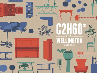 Wellington bars brochure - cover bar brochure flat illustration