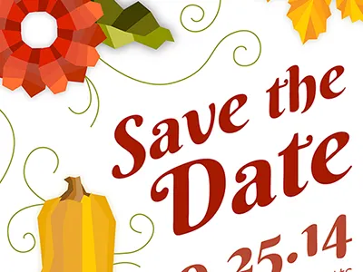 Autumn Wedding autumn berkshire swash fall flower illustration invitation leaves october savethedate squash vines wedding