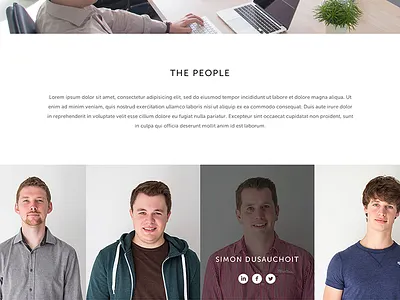 Typework redesign | company page black company flat simple team typework website white