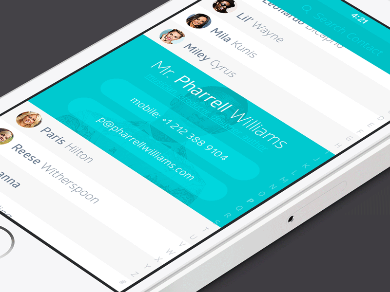 VisualAgenda UX Concept agenda barcelona berlin contacts flat intuitive lean ui user experience user interface ux visual agenda