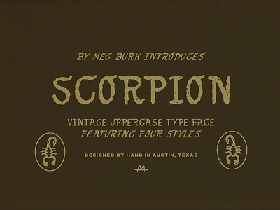 Scorpion brand design brush design display font hand letter scorpion script texas type typeface