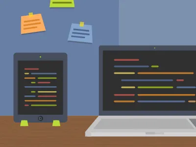 Web Dev Services Illustration branding code development flat design illustration illustrator responsive vector web web development website workspace