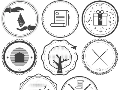 Q Graphics badges emblem graphics icons logo