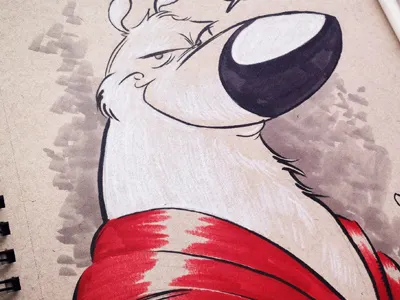 Herobear sketch drawing herobear ink pen and ink prismacolor sketch