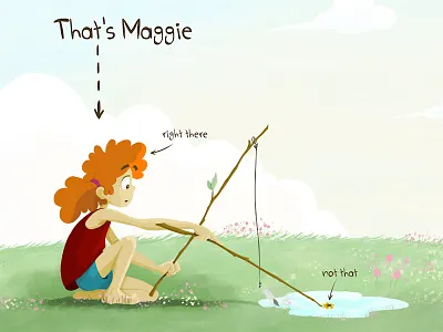 Pushing Pettles book children childrens book girl illustration kids maggie outdoors sketchbook pro sprinkles tree