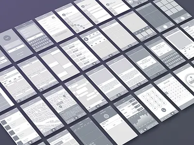 Wireframe & UI Elements blue blueprint build element flow ios iphone5 paper process sunbzy ui ux