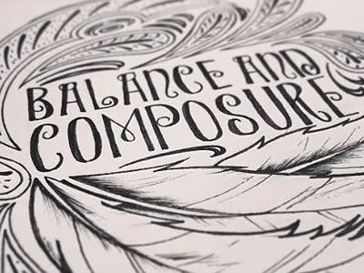 B&C and balance band composure graphic hand handdrawn illustration lettering merch t shirt