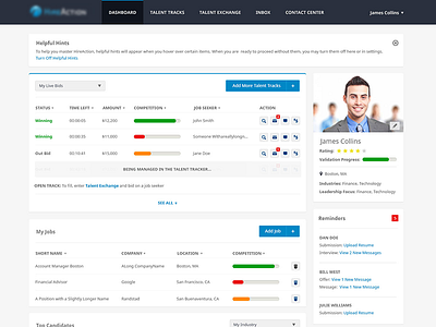 Clean and Simple Dashboard alert dashboard flat icon navigation profile progress meter rating table ui ui elements