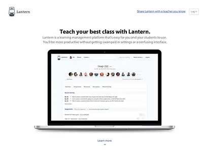 Lantern's landing page V1