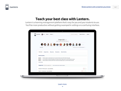 Lantern's landing page V1
