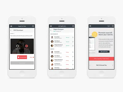MyInterview app iphone mobile responsive ui ui design web design