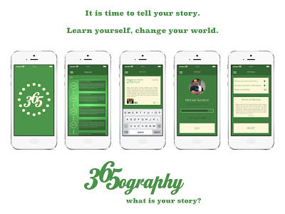 365ography UI Mockup app branding journal mockup ui