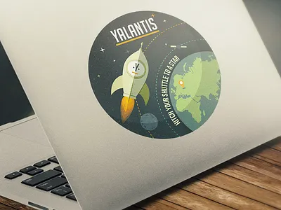Cosmo Sticker & Poster best earth logo planet poster rocket satellite shuttle space star sticker ukraine