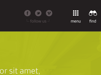 Site Header header icon links menu navigation web design