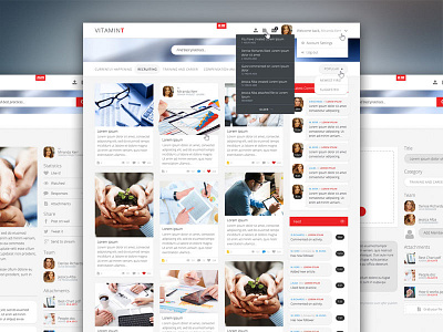 VitaminT 3d clean flat fold google interface menu site social ui ux web