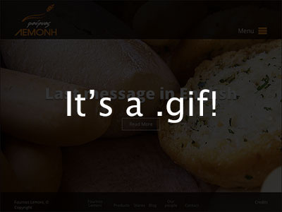 Fournos project: homepage + animation gif open sans orange translucency