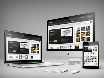 Responsive Screen Mock-Up 3d apps device imac ios iphone laptop macbook macbook pro mock up mockup monitor