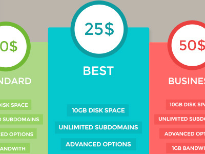 Modern Pricing Table color element flat form minimalist modern price pricing simple table tables web