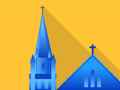 Marquette blue church gesu gradient marquette milwaukee university yellow