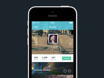 Activities activities app bejtuladesign clean design flat ios7 iphone profile ui ux