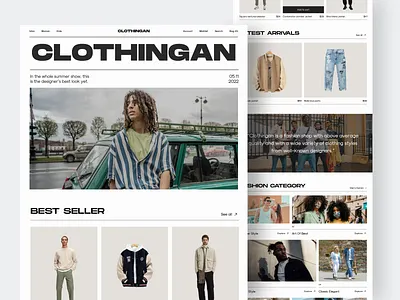 Clothingan - Fashion Ecommerce Website apparel clean clear clothing design ecomerce fashion landingpage marketplace online store simple streetwear style ui uiux ux web web design web fashion website