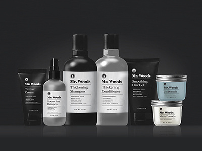 Mr. Woods Product Concept hair products label design mens hair product packaging