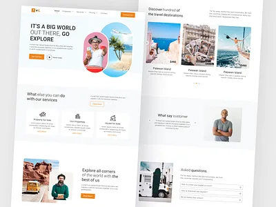 Travel Landing Page Design ahmed tamjid booking app clean landing page flight booking journey landing page landingpage minimal tour booking tourism tourist travel agency travel booking travel guide travel landing page traveler traveling traveling website web design web header
