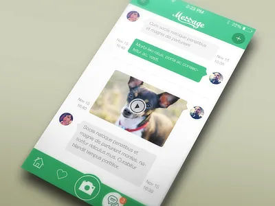 Direct Message chat direct message feed flat ios7 messaging photo video ui