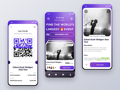 Loket'S - Event Music App app clean concert date design event events mobile app music party ui ui design