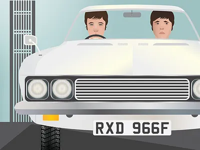Randall And Hopkirk - Vauxhall Victor flat graphics illustrator retro tv vauxhall vector victor