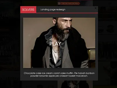 Portfolio Modal clean dark flat minimal modal portfolio red ui ux