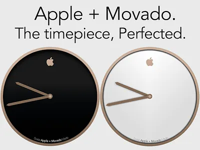 Apple + Movado Champagne Watch Advertisement chronograph gold hands minimalist old retro typography watch