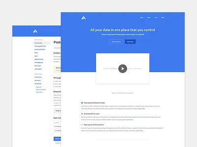 Tent.io Website blue clean small cupcake.io developers docs product page simple solid tent tent.io video