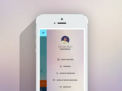Side menu loan app app cash interface loan menu mobile side simple ui ux