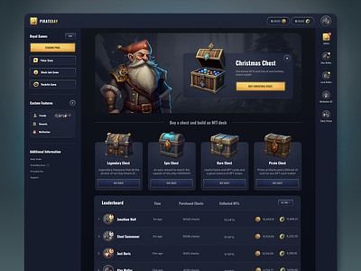 PIRATE BAY: Opening Chests (Christmas Event) black jack case battle casino chests crypto crypto casino gambling game game interface illustration nft game opening poker product design roulette staking uiux unboxing web design web3