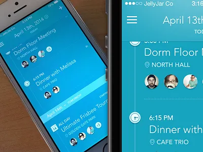 iPhone App - Agenda Screen agenda app apple flat ios planner schedule