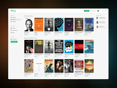 Library UI clean design library rdio smorrs ui web web app white
